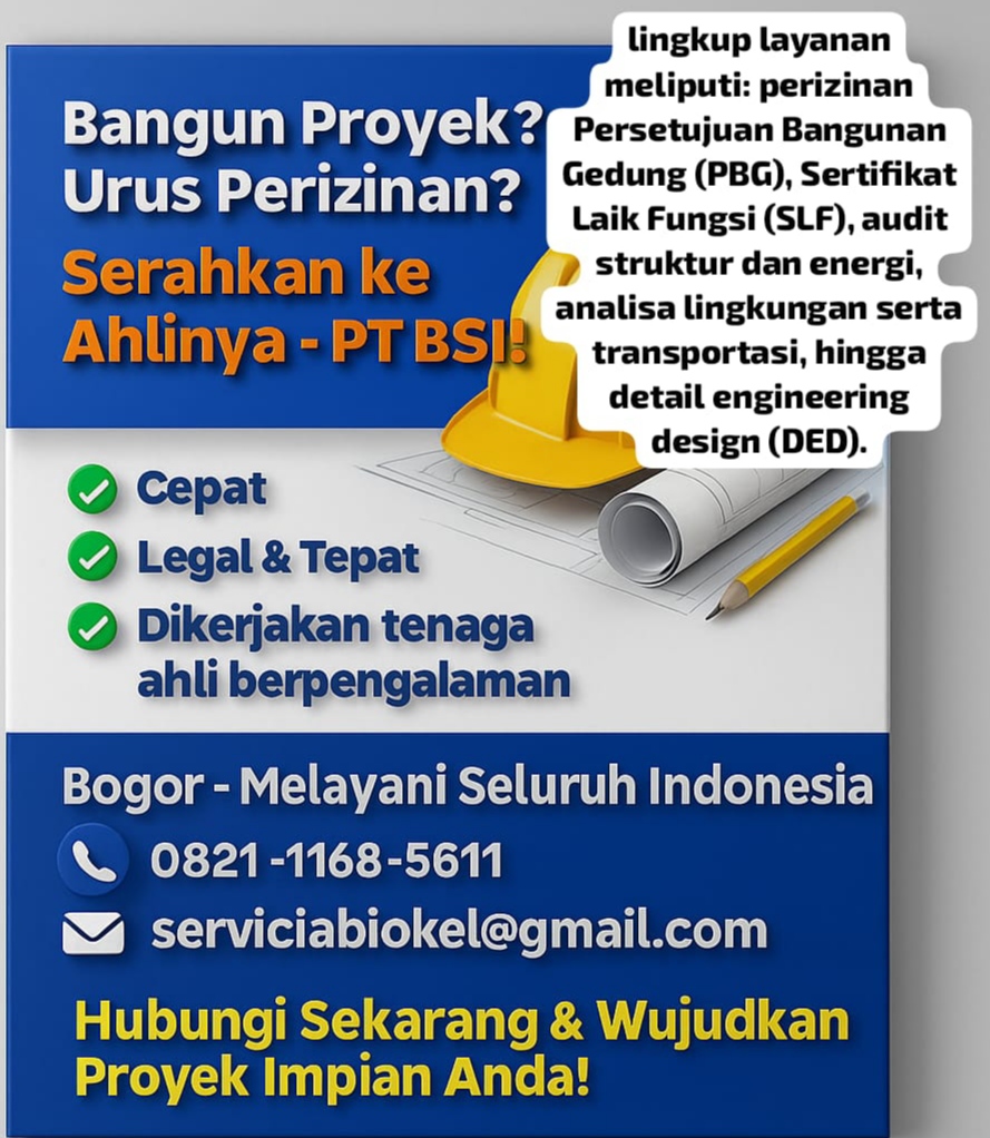PT BSI Perizinan IMB/PBG, SLF, dll
